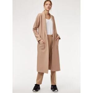 The Group Babaton 100% Merino Wool Luxe Long Coat SIze Small Camel Brown
